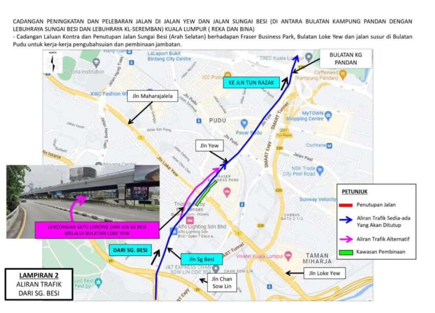 Jalan Sungai Besi, Bulatan Loke Yew dan Bulatan Pudu ditutup setahun mulai 5 Ogos ini – DBKL