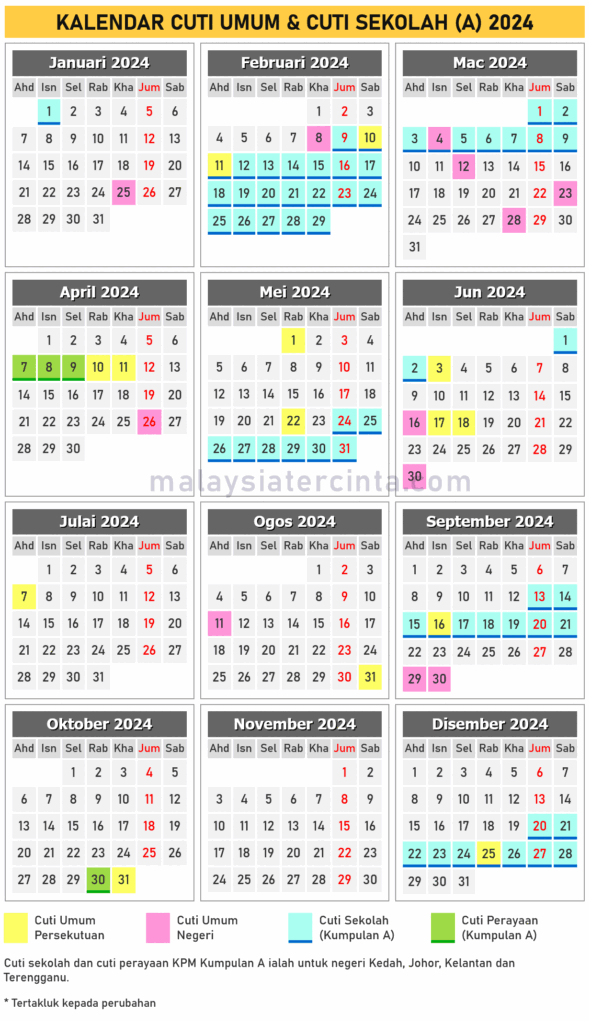 Tarikh Cuti Umum dan Cuti Sekolah KPM 20252025 Kerjaya dan Gedung