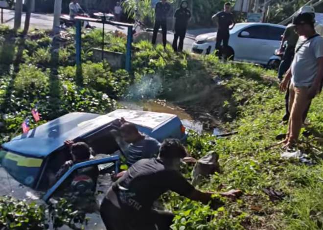 Bantuan orang awam selamatkan penumpang kereta terbabas dalam parit